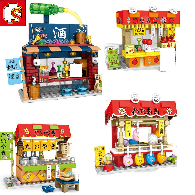 Sembo Block Japanese Mini Snack and Sweet Stalls 601080-83