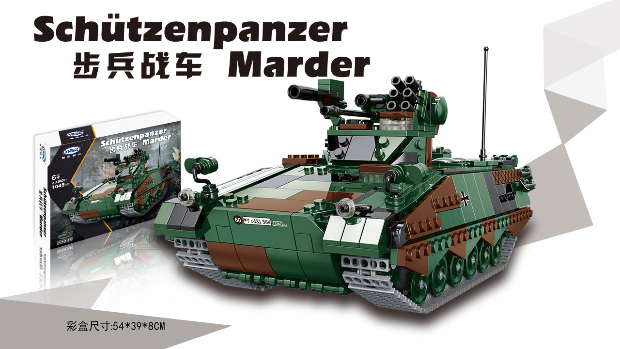 Xingbao Military Series Germany Tank Schutzenpanzer marder 1:30 Model  Building Blocks Set Assemble Toys For Children Gifts Adult Collection