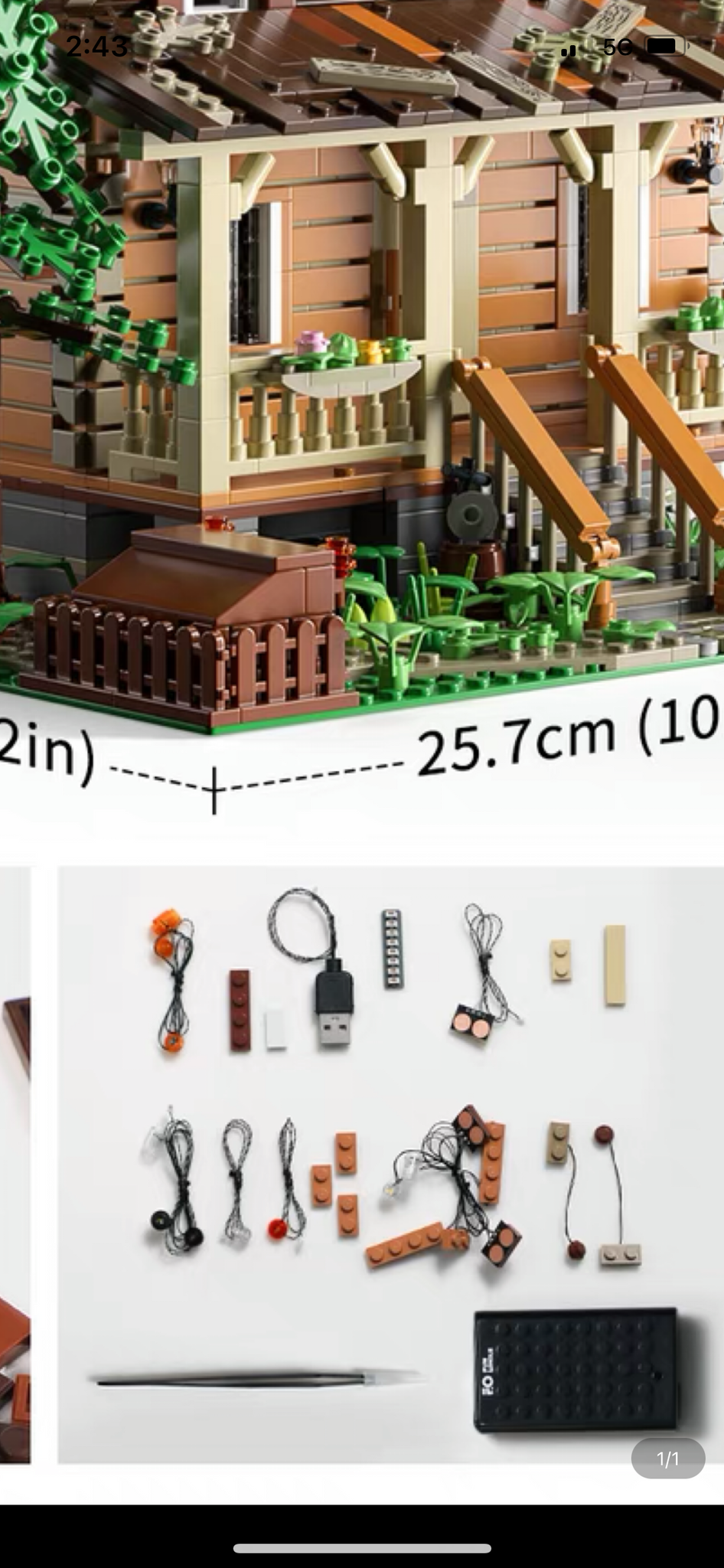 Funwhole Wood Cabin FH9001 With Lights Nova Town City Creator