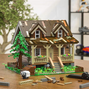 FUNWHOLE FH-9001 Wood Cabin with Light Parts - MOULD KING™ Block